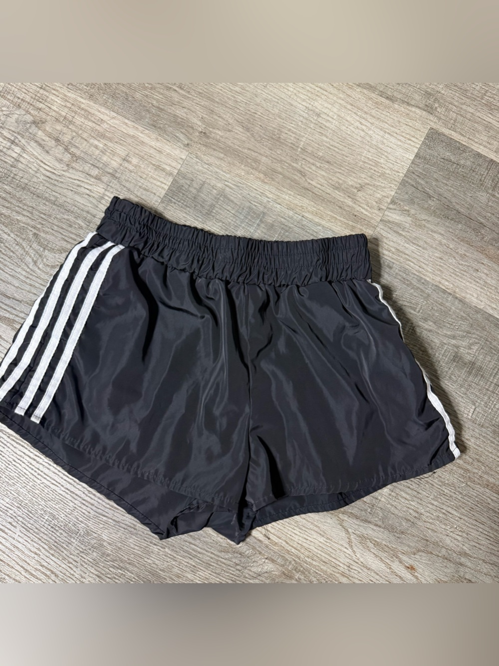 Jolie & Joy Women's Black Athletic Shorts with White Side Stripes
